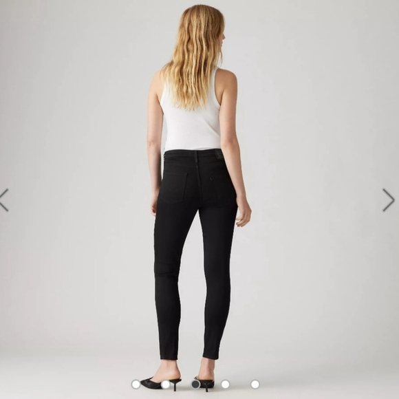 Levi's Jeans Denim 721 High Rise Skinny Light Black Wash Goth Grunge Size 26x32 - Picture 2 of 14